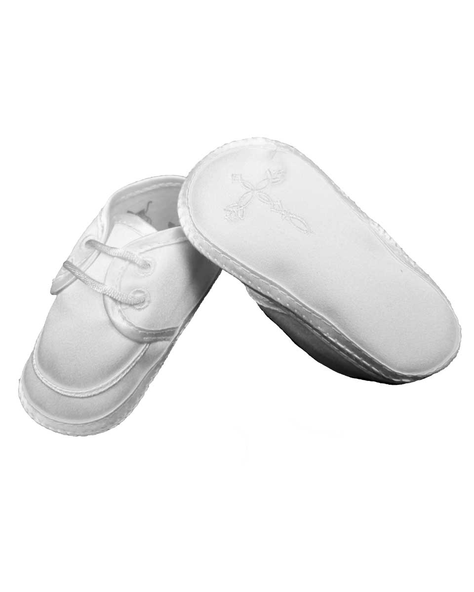 Boys Satin Shoe with Embroidered Celtic Cross