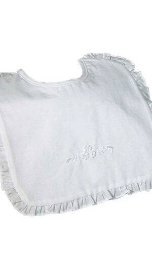 Cotton Embroidered Bib with Ruffles
