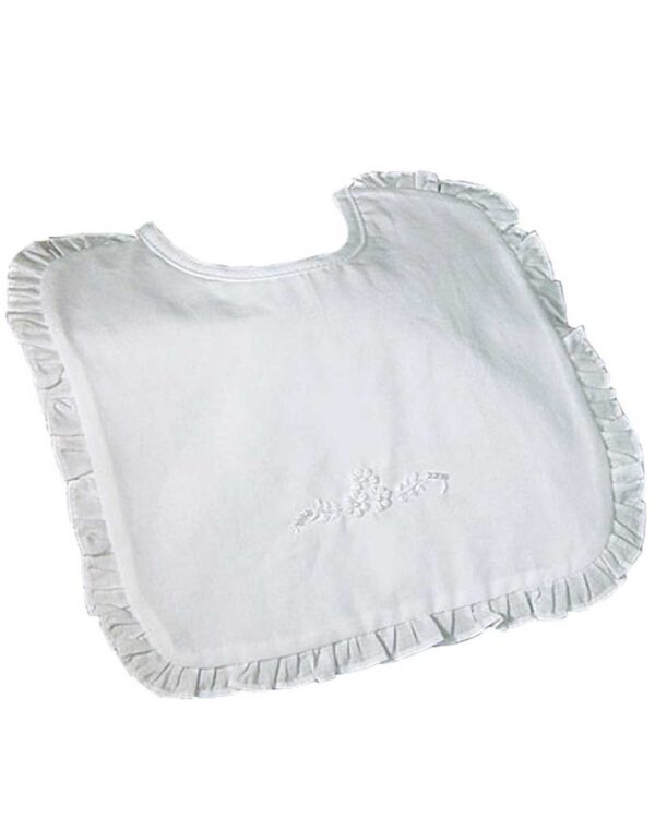 Cotton Embroidered Bib with Ruffles