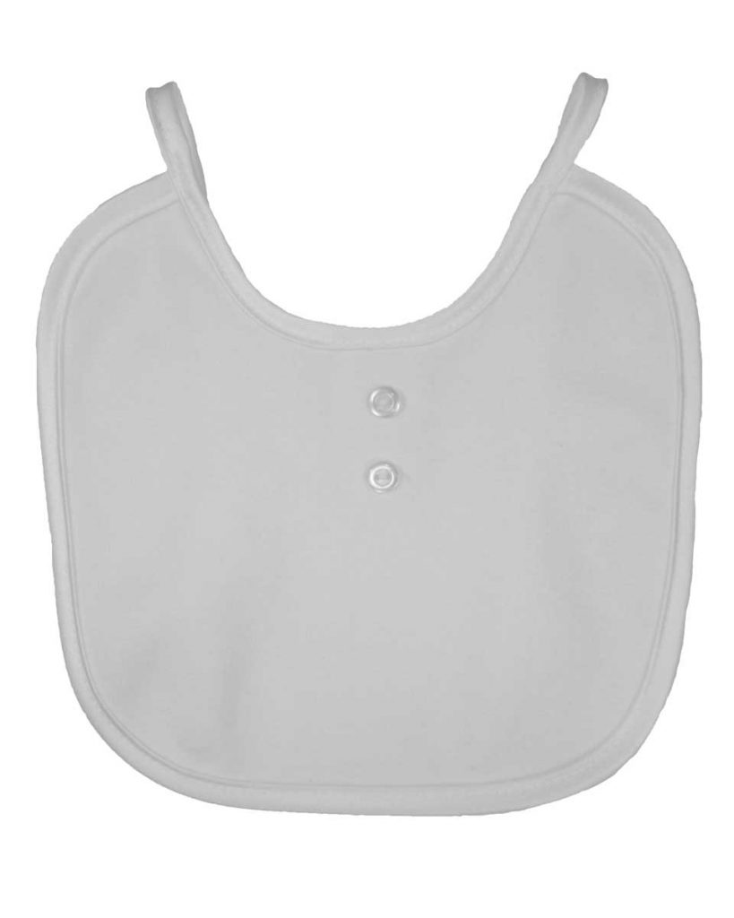 Unisex Cotton Knit Interlock Bib with Buttons