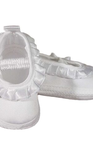 Baby Girls Satin Shoe with Pleated Ribbon