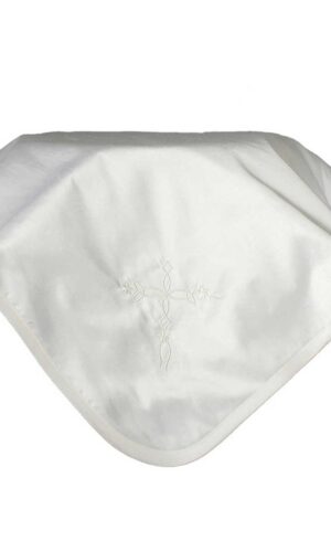 Silk Dupioni Blanket with Embroidered Cross