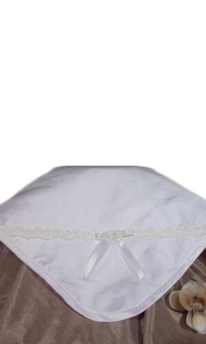 Silk Dupioni Blanket with Venise Trim and Bow