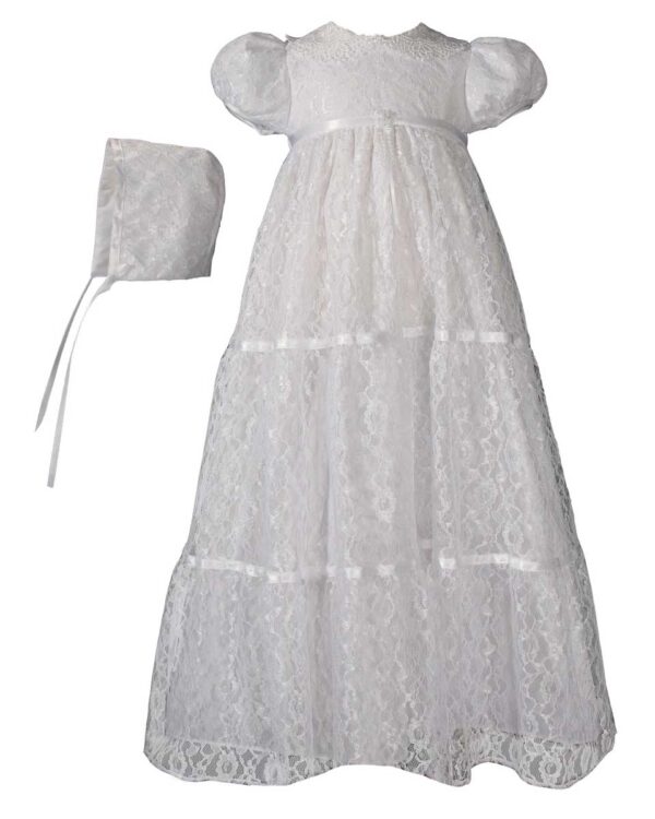 Girls 29? Layered All Over Lace Christening Special Occasion Gown