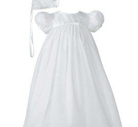 Baby Girls White Embroider Taffeta Christening Dress