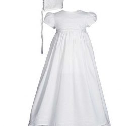 Girls 30? White Cotton Dress Christening Gown Baptism Gown with Lace