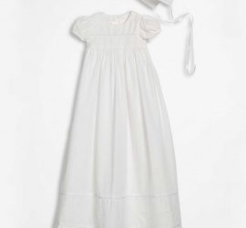 Girls 34? Cotton Dress Christening Gown Baptism Gown with Hand Embroidery