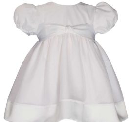 Girls Cotton Day-length Organza Dress Christening Gown Baptism Gown with Satin Hem