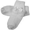 Girls Cotton or Nylon Special Occasion Anklet Socks with Lace and Pearl Bow