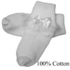 Girls Cotton or Nylon Special Occasion Anklet Socks with Lace and Pearl Bow