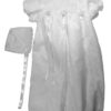 Girls’ White All-Over Lace Christening Gown with Bonnet