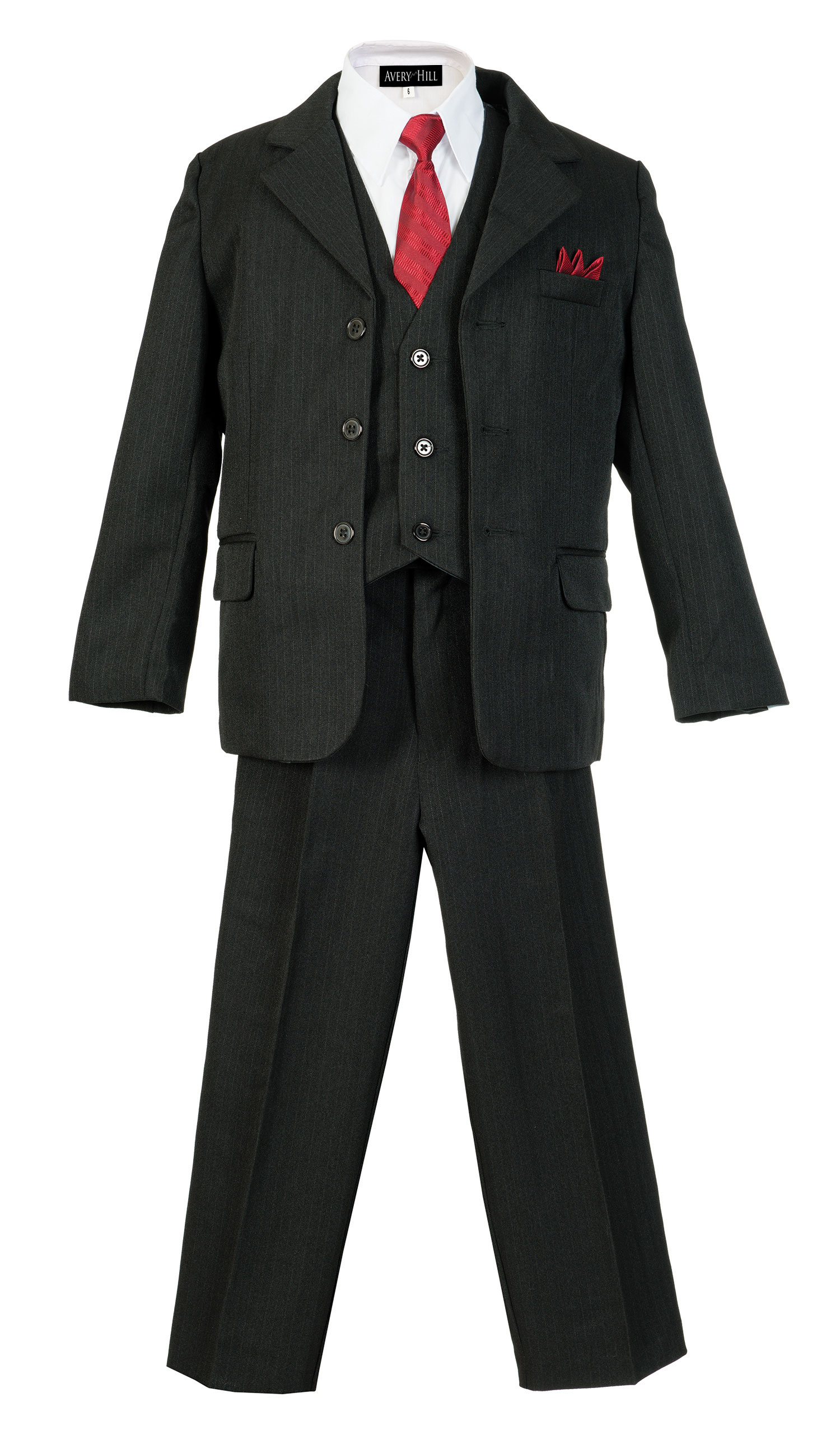 Boys Pinstripe Suit Set with Matching Tie BK 2T