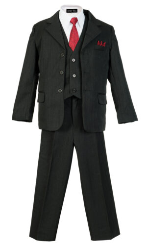 Avery Hill Boys Pinstripe Suit Set with Matching Tie
