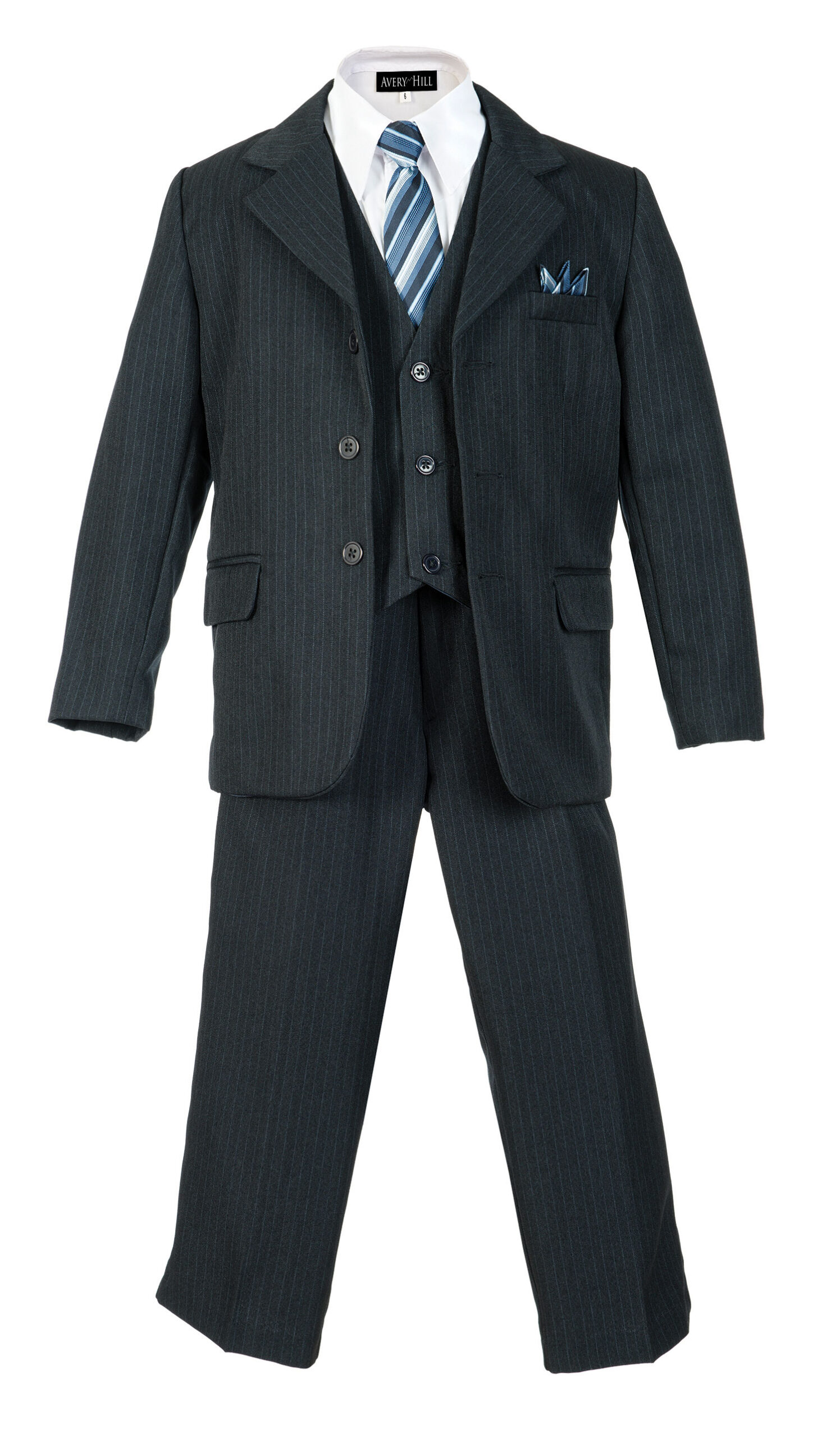 Boys Pinstripe Suit Set with Matching Tie NB 16