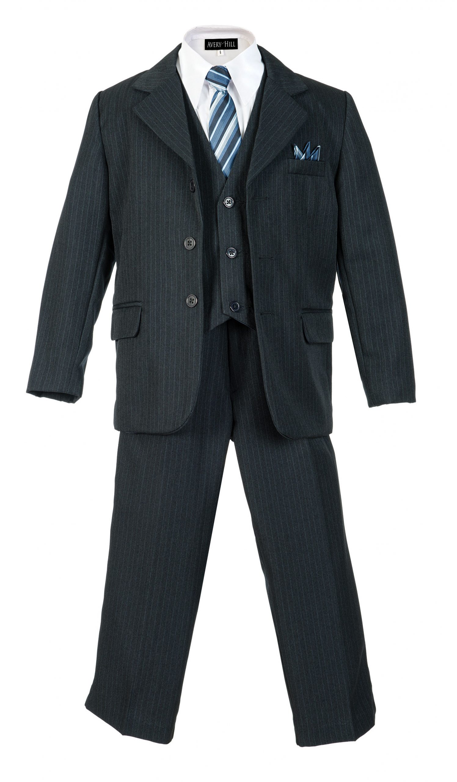 Boys Pinstripe Suit Set with Matching Tie NB 18