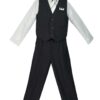 Boys’ 4 Piece Pinstripe Vest Set