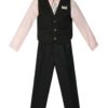 Boys’ 4 Piece Pinstripe Vest Set
