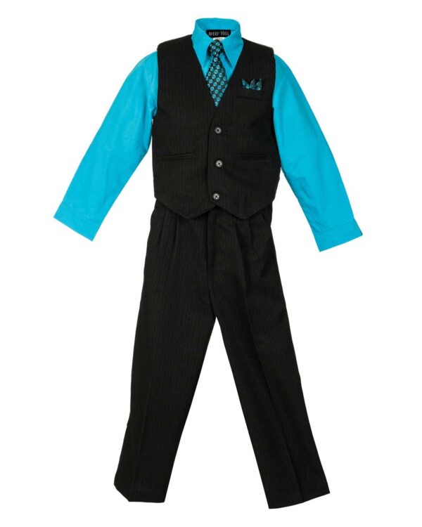 Boys’ 4 Piece Pinstripe Vest Set