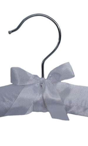 10" White Satin Hanger with Metal Hook