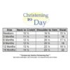 Boy’s White Cotton Knit Christening Baptism Longall w/ White, Blue, or Gold Cross and Hat Size Chart Image
