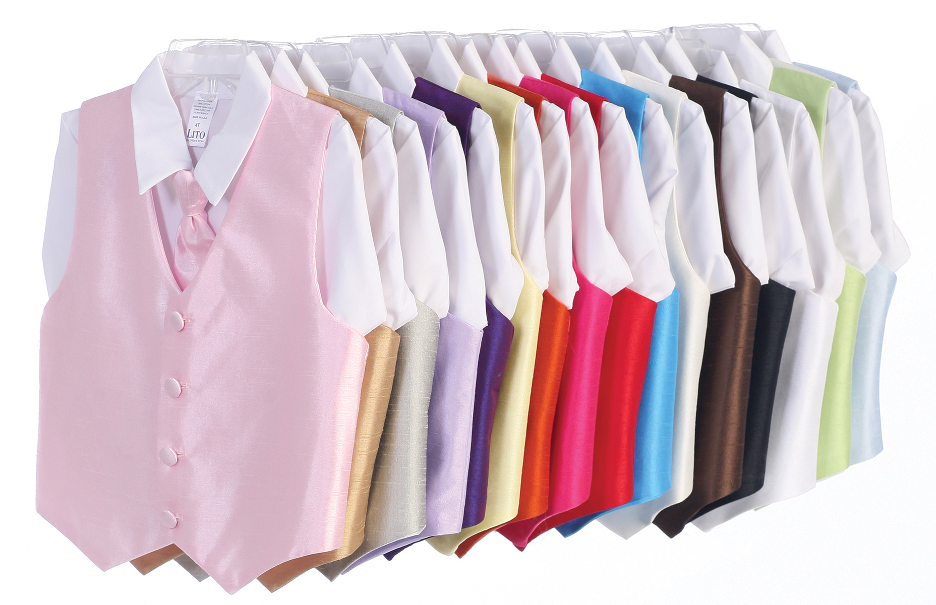 Vest and Clip On Necktie Set - Multiple Colors - Baby Infant Toddler Boys Sizes