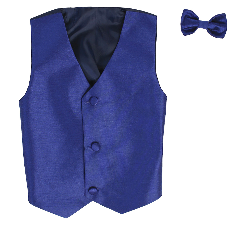 Vest and Clip On Bowtie Set - Royal Blue - 12/14