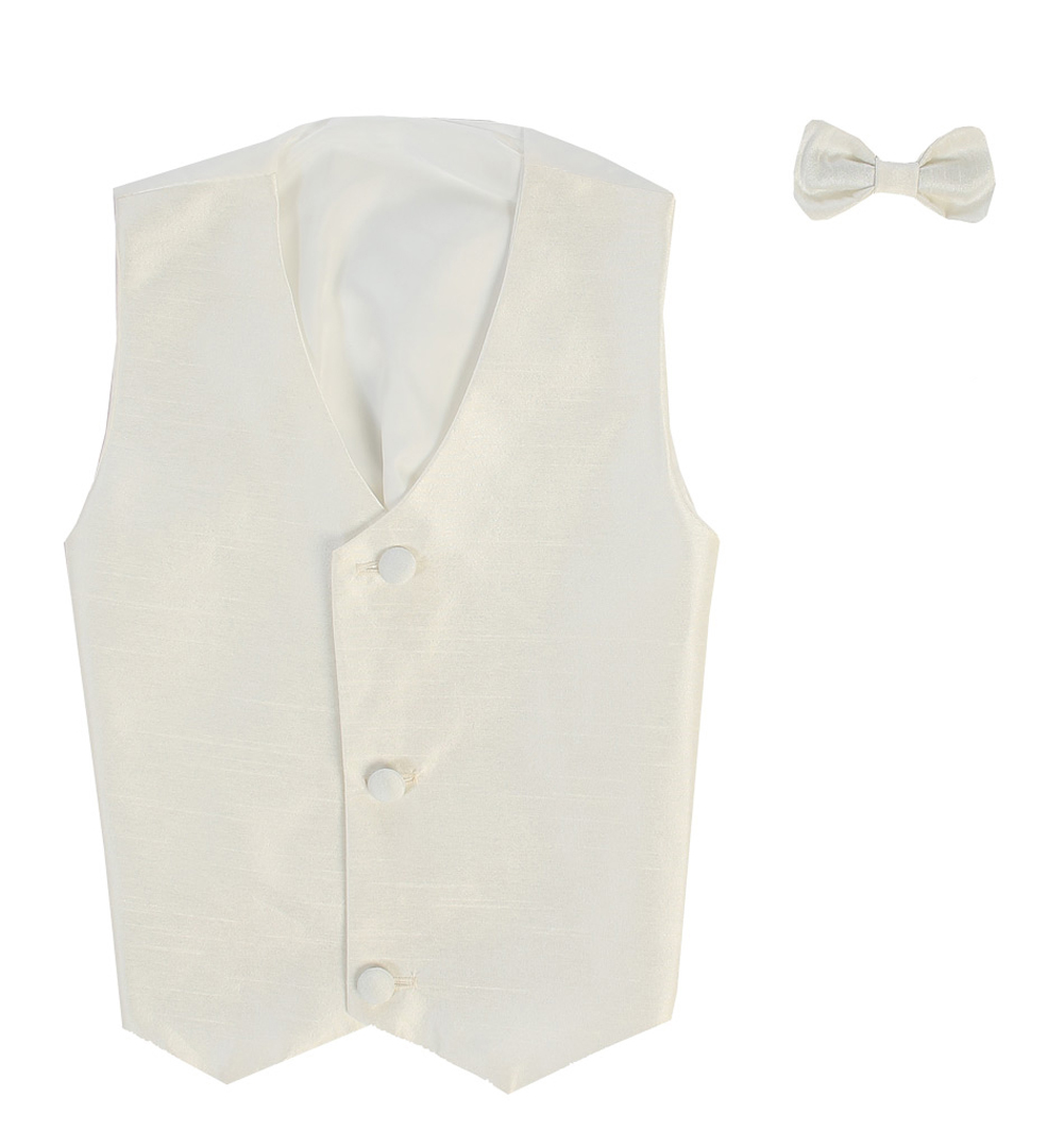 Vest and Clip On Bowtie Set - Ivory - 8/10