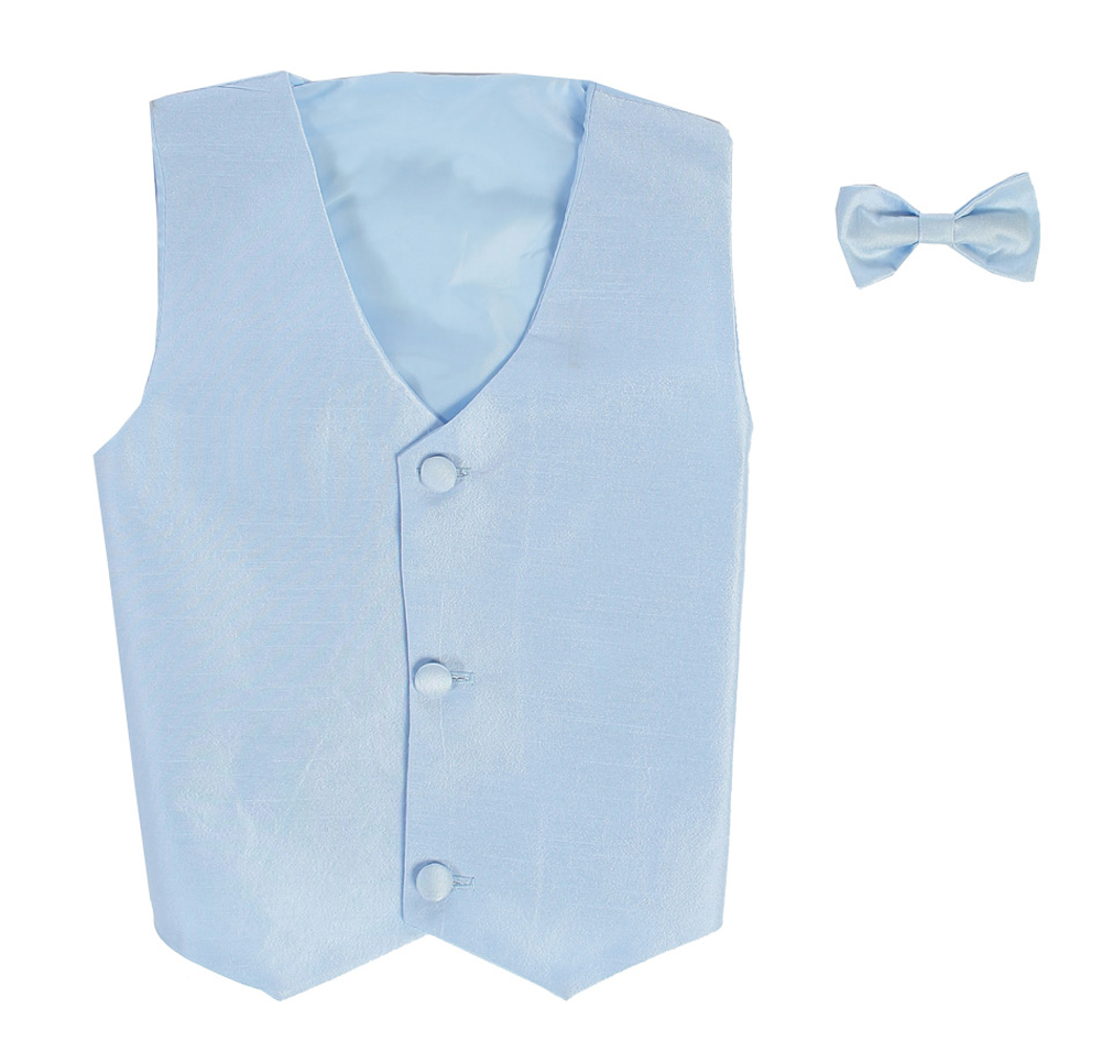 Vest and Clip On Bowtie Set - Light Blue - L/XL