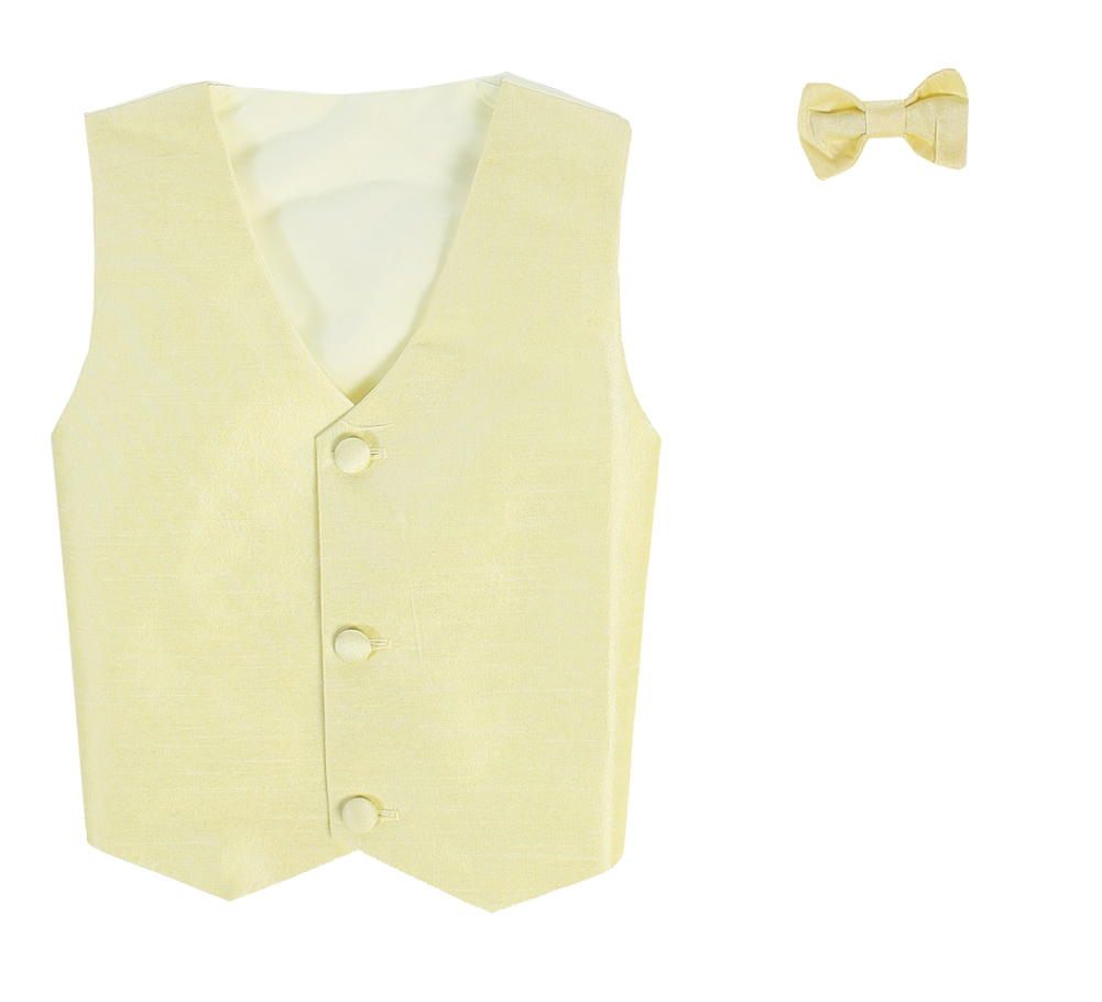 Vest and Clip On Bowtie Set - Yellow - L/XL