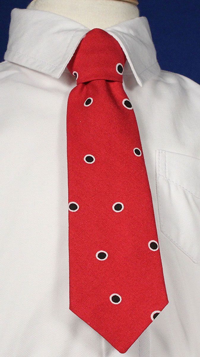 Boys 8" Cotton Special Occasion Ties - Red with Black and White Dots