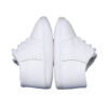 Baby Boys All White Genuine Leather Saddle Oxford Crib Shoe with Perforations