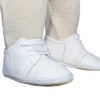 Baby Boys All White Genuine Leather Saddle Oxford Crib Shoe with Perforations
