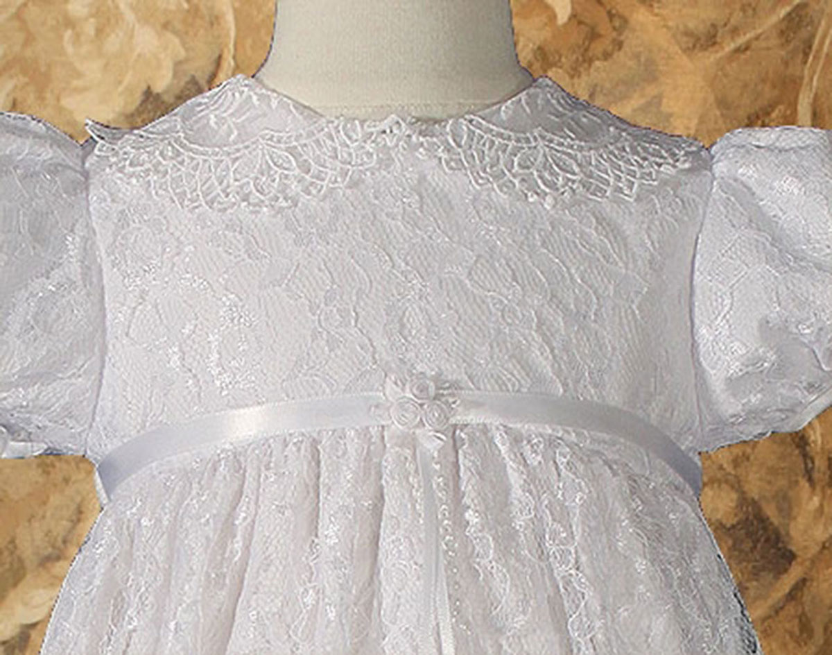 Girls 29" Layered All Over Lace Christening Special Occasion Gown