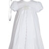 Girls 25" Split Panel Cotton Dress Christening Gown Baptism Gown