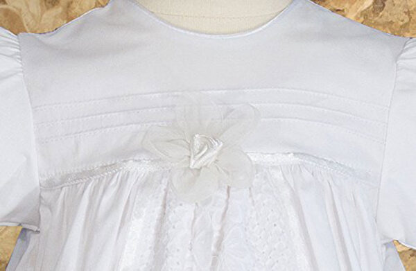 Girls 25" Split Panel Cotton Dress Christening Gown Baptism Gown