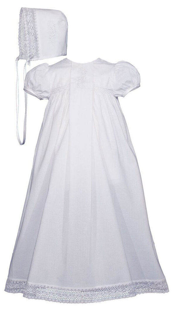 Girls 25" Victorian Style Cotton Christening Baptism Gown