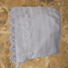 Girls 34" Poly Cotton Organza Christening Gown with French Lace and Pin Tucking