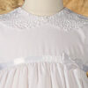 Girls 24" Poly Cotton Christening Baptism Gown with Lace Collar and Hem