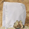 Girls 24" Poly Cotton Christening Baptism Gown with Lace Collar and Hem