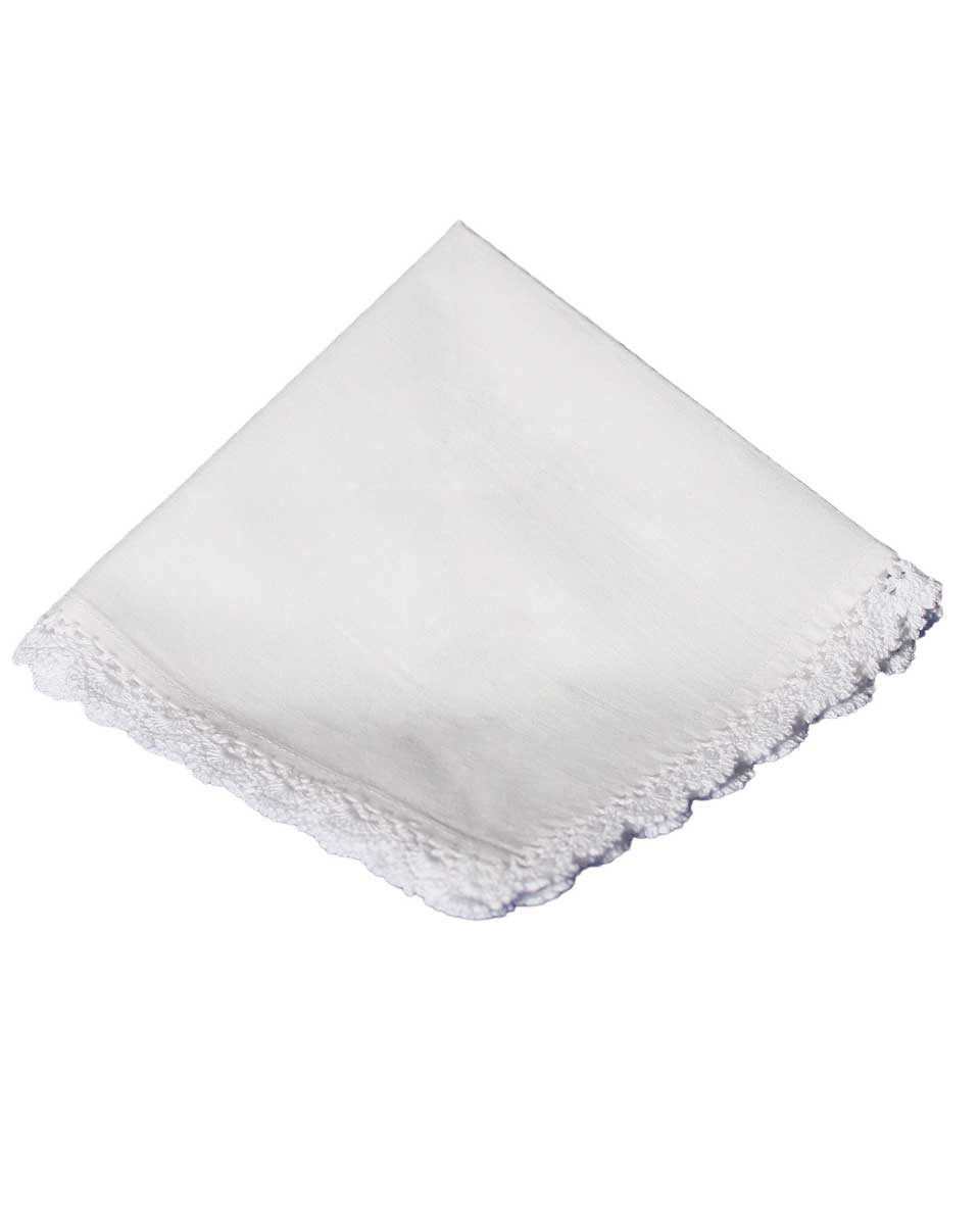 Cotton Christening Hankie Handkerchief Heirloom