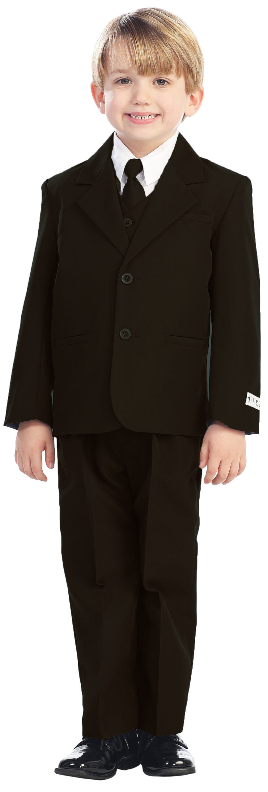 Avery Hill 5-Piece Boy's 2-Button Dress Suit Full-Back Vest - Brown Size 3