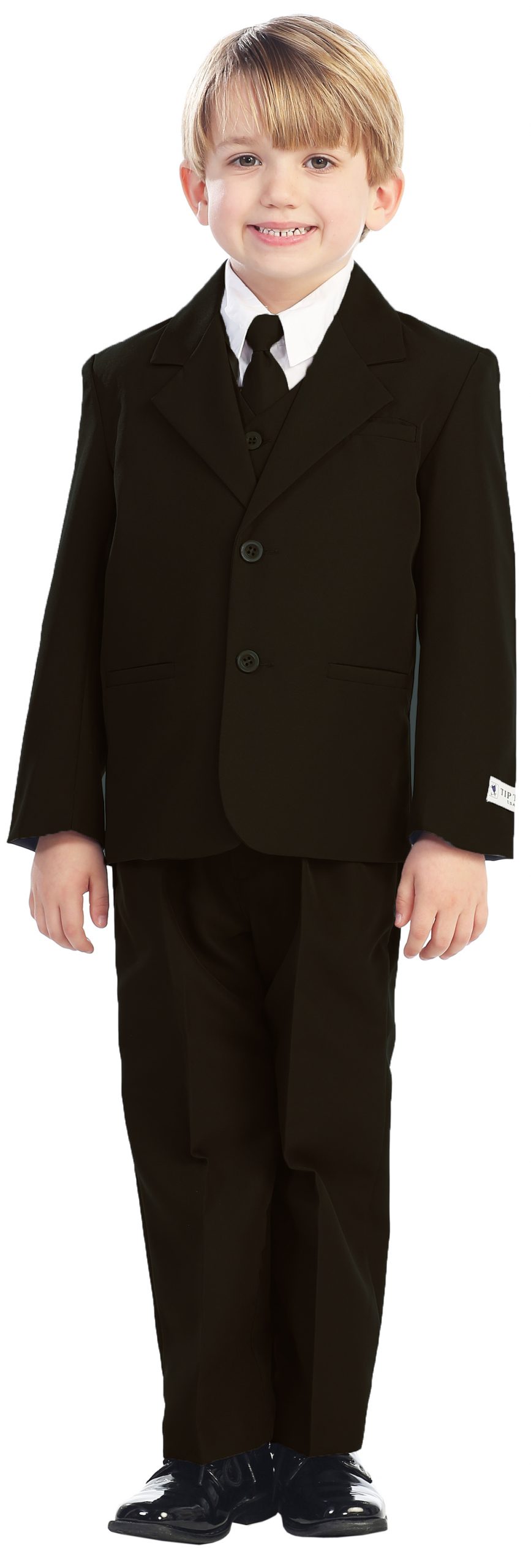 Avery Hill 5-Piece Boy's 2-Button Dress Suit Full-Back Vest - Brown L (12 - 18 Months)