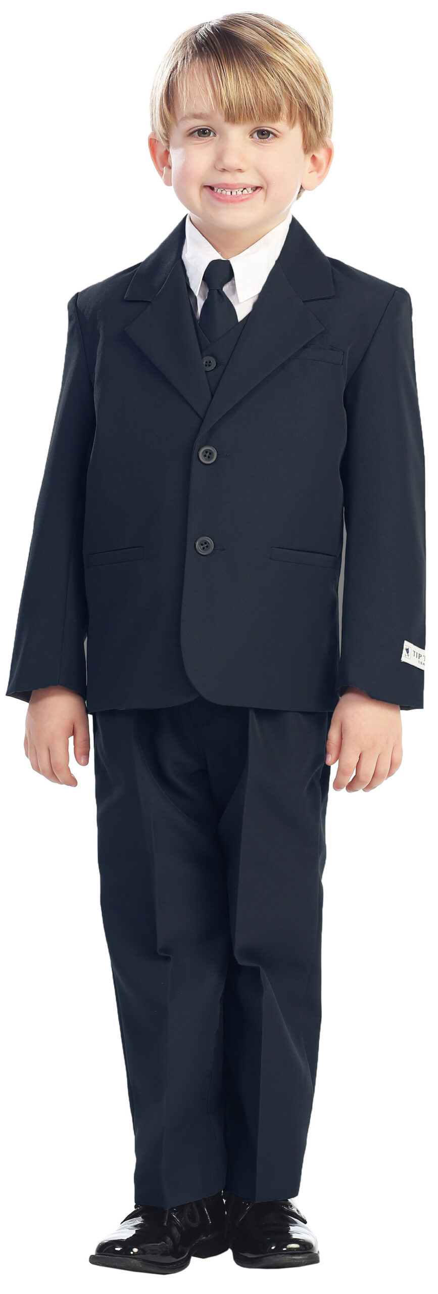 Avery Hill 5-Piece Boy's 2-Button Dress Suit Full-Back Vest - Navy Blue L (12 - 18 Months)