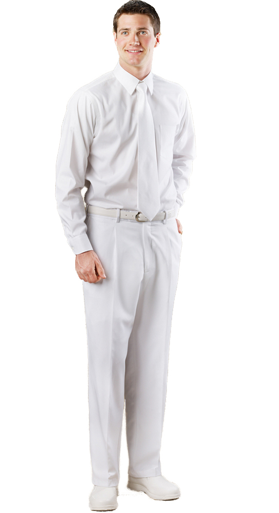 Avery Hill Men's Pleated White Polyrayon Pants 33