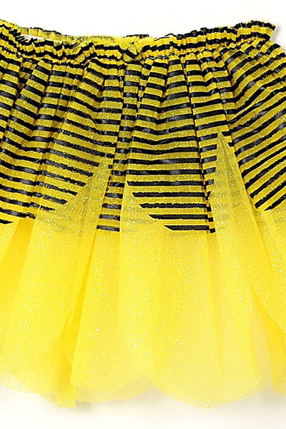Yellow Toddler Girl Bumble Bee Wings Tutu Wand Costume Dress Up Set