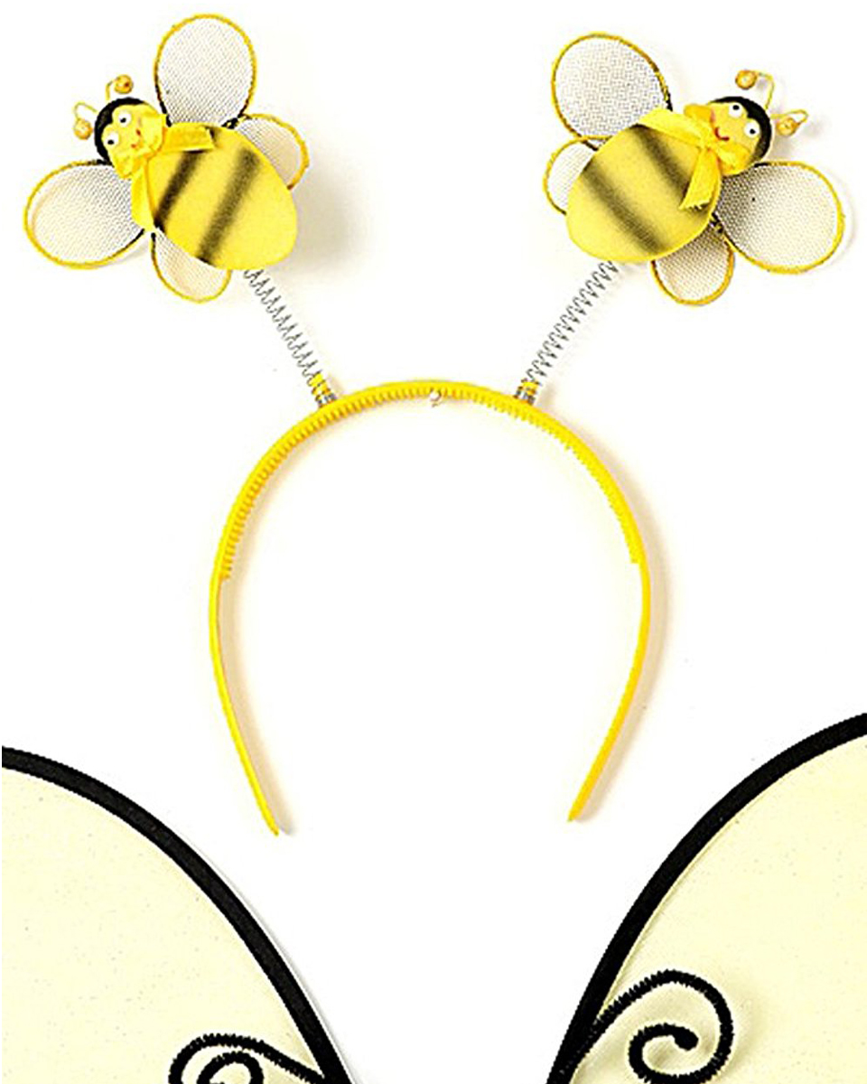Yellow Toddler Girl Bumble Bee Wings Tutu Wand Costume Dress Up Set