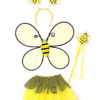 Yellow Toddler Girl Bumble Bee Wings Tutu Wand Costume Dress Up Set