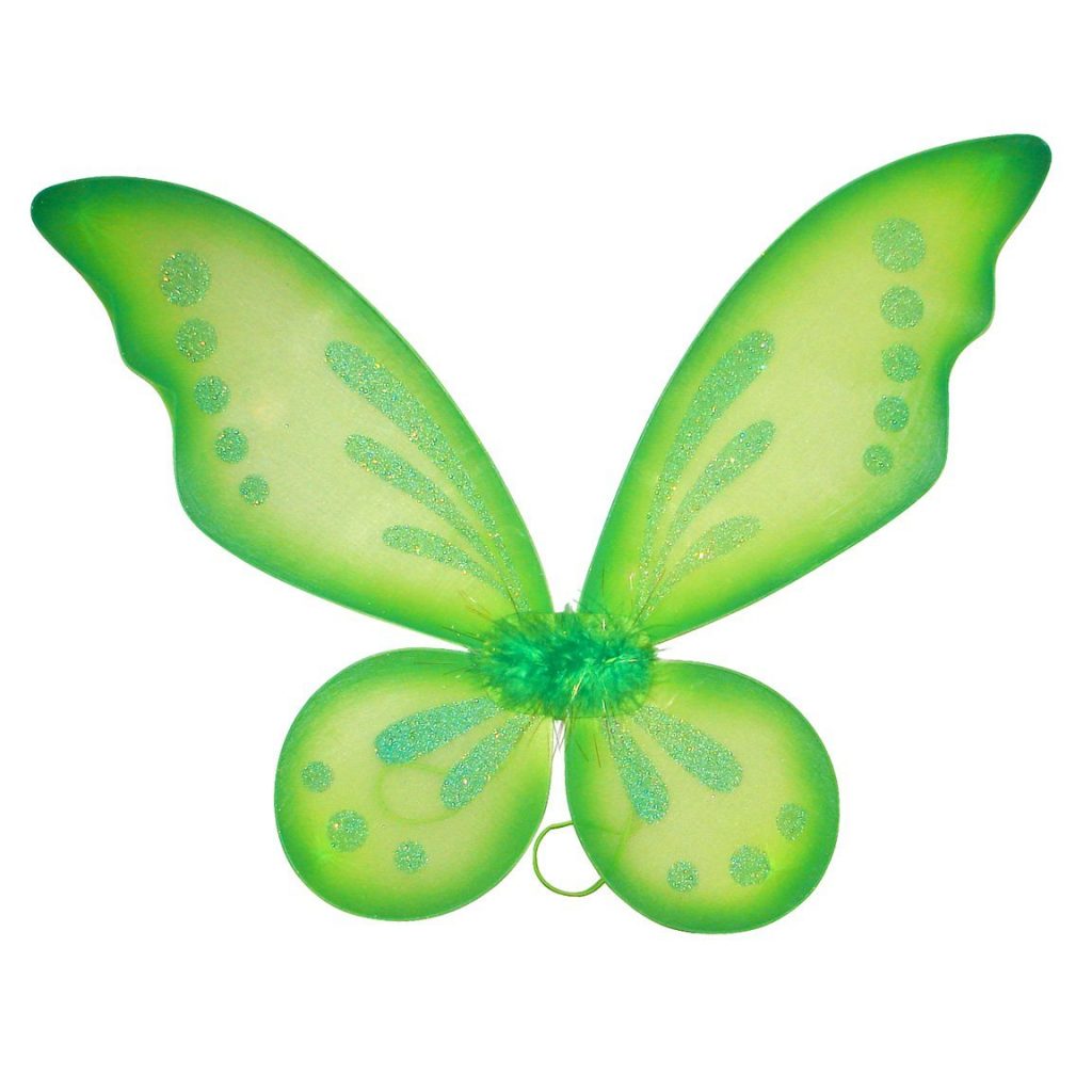 Green Sparkling Glitter Fairy Pixie Tinkerbell Style Wings