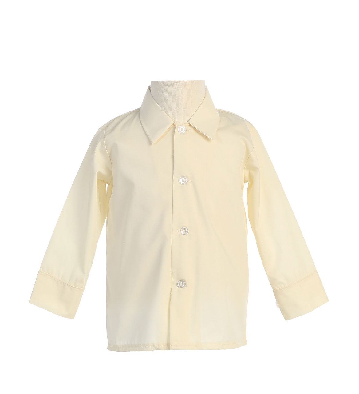 Boys Long Sleeved Simple Dress Shirt - Available in White or Ivory
