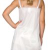 Girls Simple White Empire Waist Nylon Adjustable Slip with Lace Trim